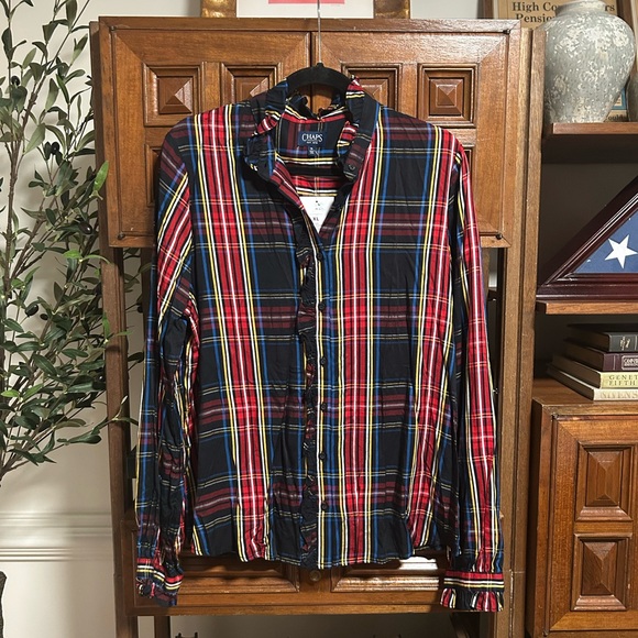 Chaps Tops - Chaps Vibrant Plaid Button Down Shirt
